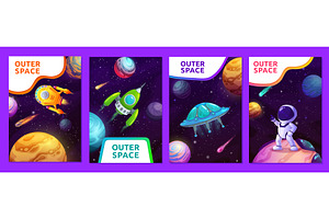 Cartoon Space Posters, Banners