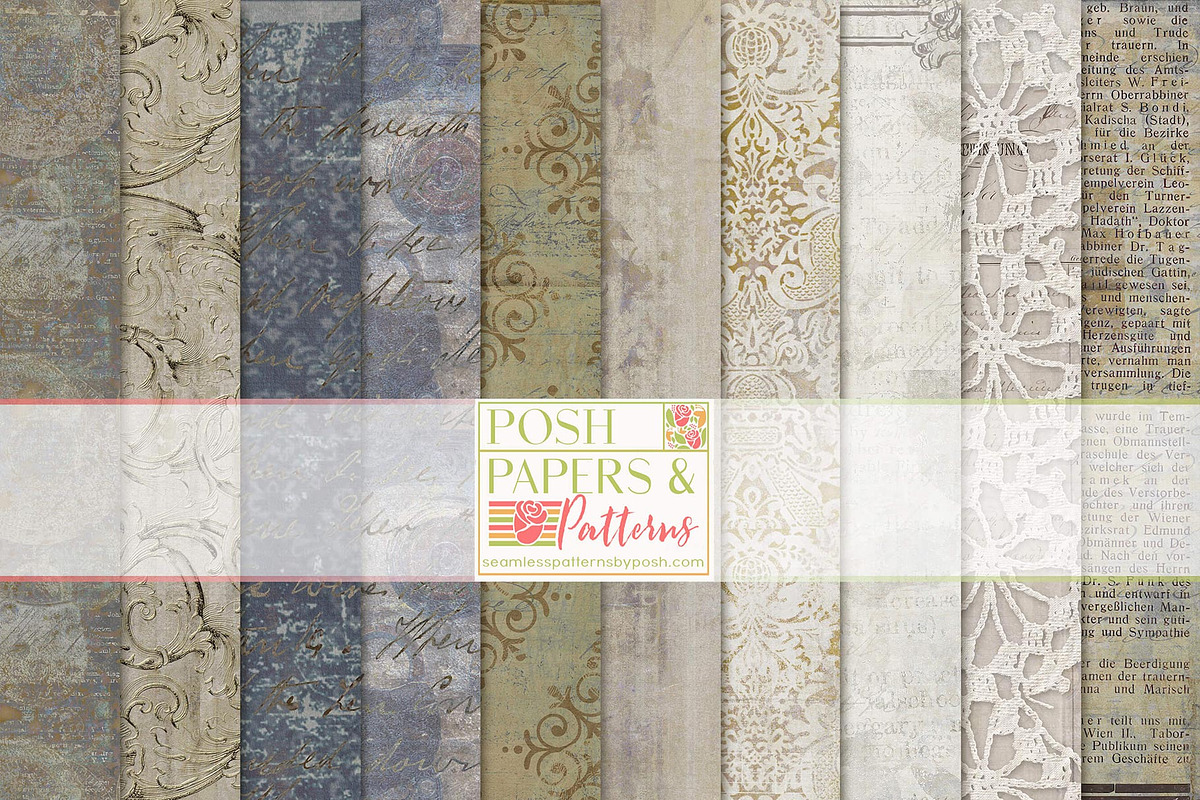 Vintage Ephemera Old Papers Bundle, a Pattern Graphic by Posh Papers & Patterns (Photo 10 of 24)