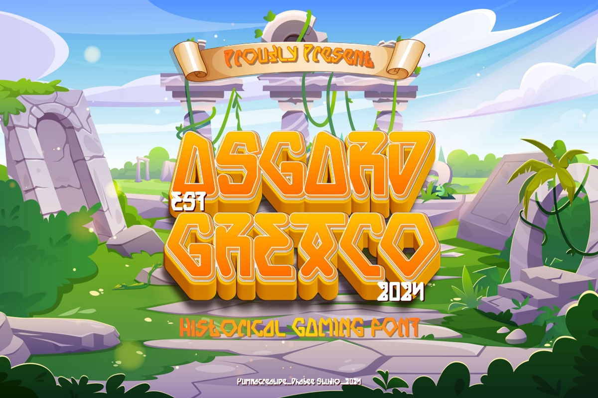 Asgard Grexco - Historical Gaming, a Handwritten Font by Dhabee (Photo 1 of 15)
