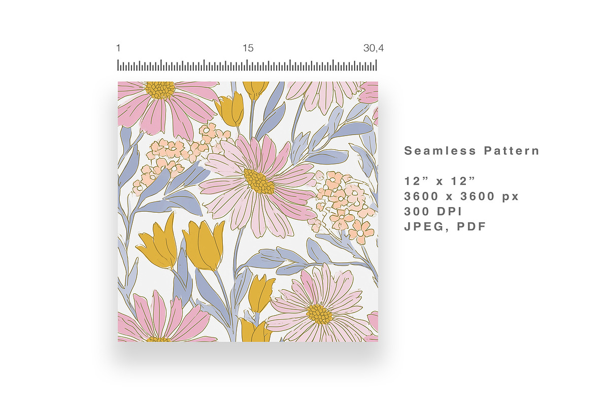 6 Seamless Pattern: Daisy, a Pattern Graphic by StudioCitra (Photo 5 of 10)