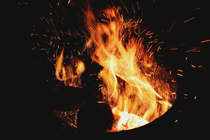 Campfire containing nature, fire, and orange