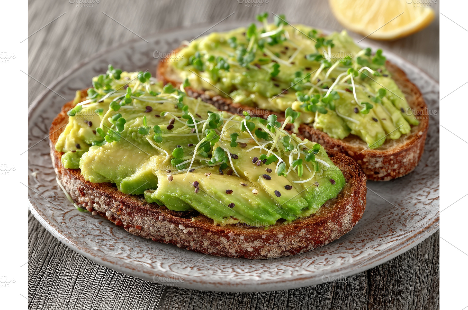A white plate holding fresh avocado, a Food & Drink Photo by ZinetroN