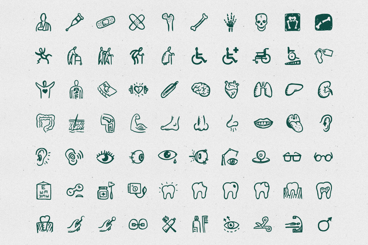 260 hand-drawn medical icons, an Icon by Hand-Drawn Goods (Photo 4 of 5)
