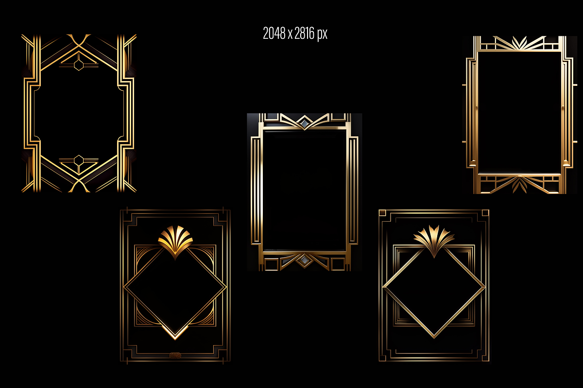 Art Deco gold frames 33 PNG, an Illustration by Illustrator Space (Photo 4 of 6)