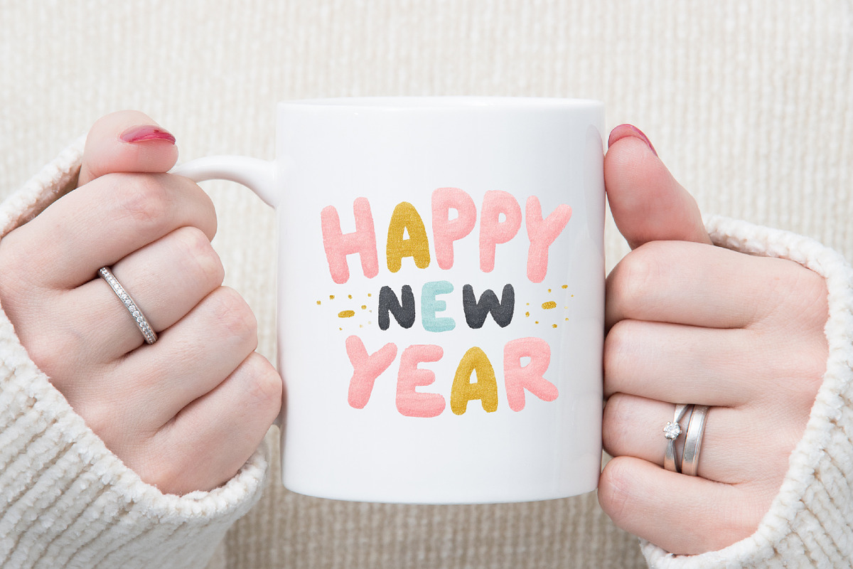 Retro Gold Glitter Happy New Year PN, an Illustration by Sublimation Artist (Photo 5 of 6)