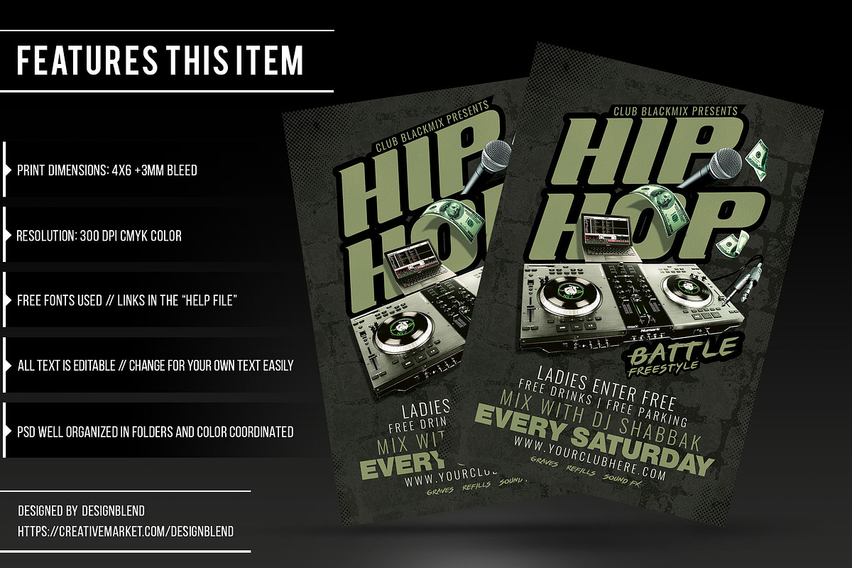 Hip Hop Battle Flyer Template, a Flyer Template by designblends@gmail.com (Photo 2 of 3)