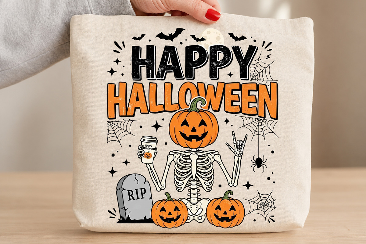Skeleton Coffee Happy Halloween PNG, a Seasonal Illustration by DreamCafeArt (Photo 3 of 7)
