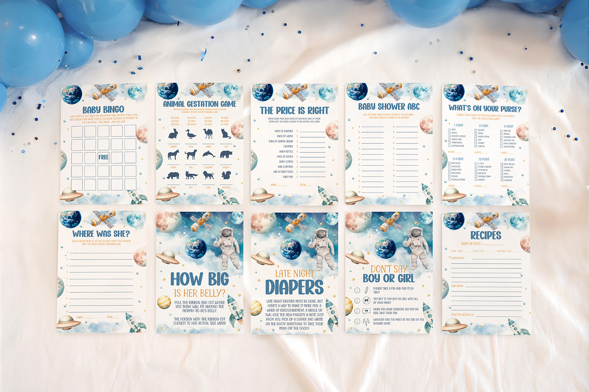 Outer Space Baby Shower Game Package, a Templates & Theme by Digital_Mind (Photo 6 of 6)