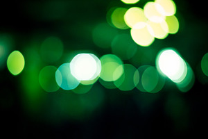 City Lights (Green Bokeh)