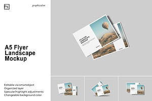 A5 Flyer Landscape Mockup