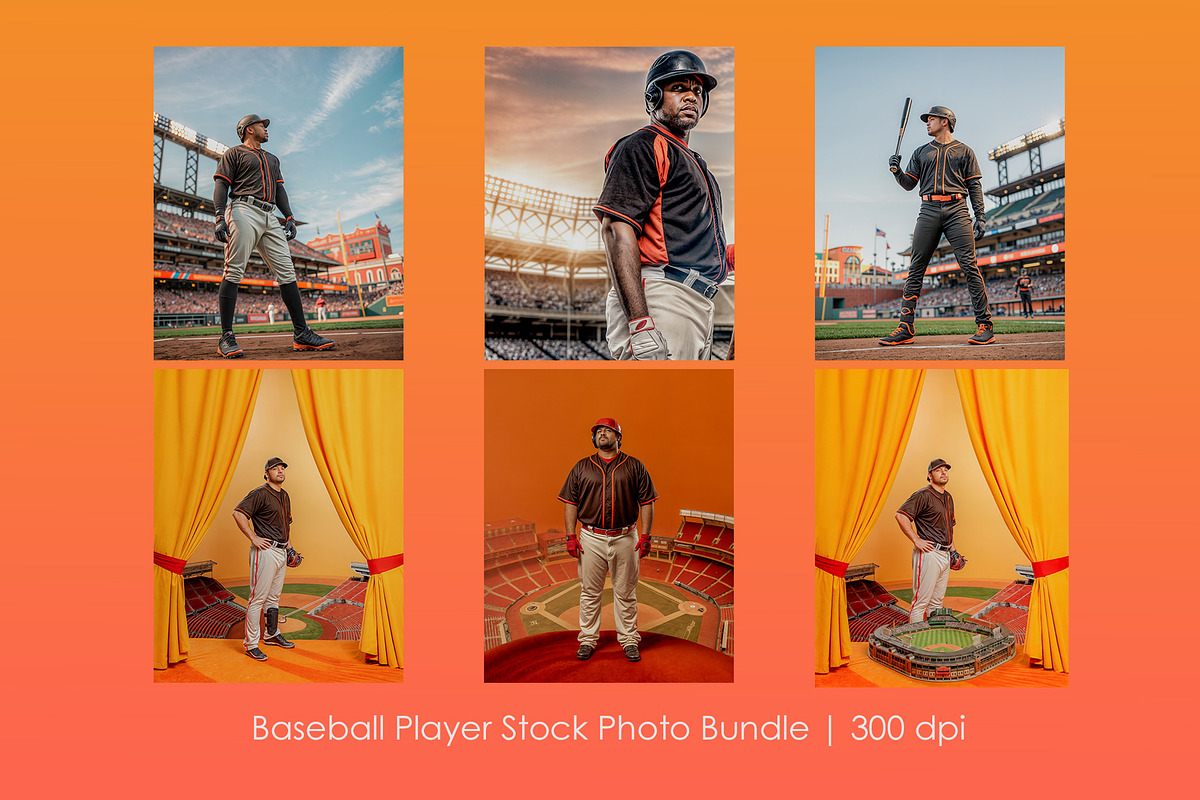 Baseball Player Stock Photo Bundle, a Sport Illustration by StockVerse Creative (Photo 1 of 7)