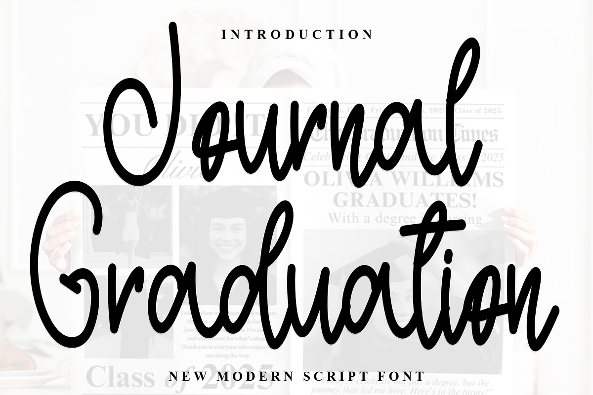 Journal Graduation, a Handwritten Font by FreshTypeINK (Photo 1 of 8)