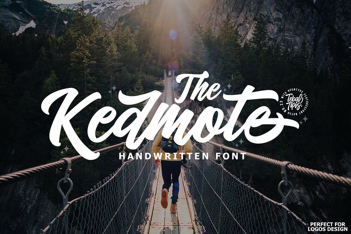 Kedmote - Bold Script Logotype, a Script Font by tebaltipislab (Photo 1 of 14)