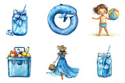Watercolor Blue Summer Family PNG, an Illustration by SinaCreation (Thumbnail 3 of 4)