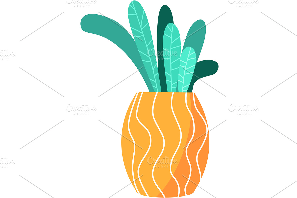 Plant pot vector flat flower icon, an Object Illustration by vectorpointstudio