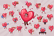 Groovy Valentine Heart Stickers, a Decorative Illustration by VictoriaSergeeva (Thumbnail 2 of 3)