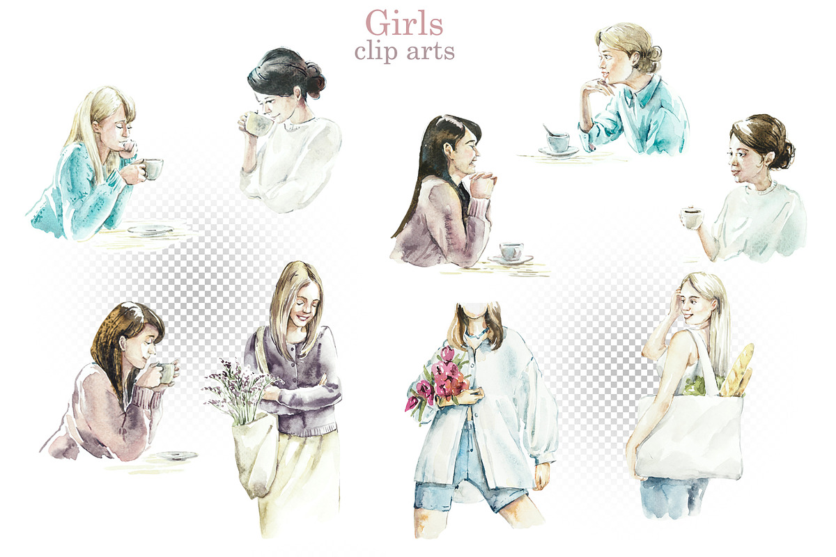 Female watercolor illustrations, a Person Illustration by Budogoshch (Photo 2 of 4)