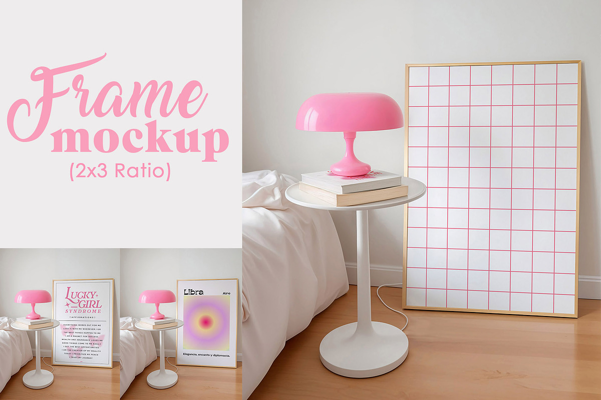 Hot Pink Bedroom Frame Mockup (2x3), a Household Mockup by isjakimockups (Photo 1 of 6)
