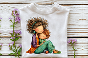 Whimsical Mother and Child Clipart, an Illustration by OK Design (Thumbnail 6 of 6)