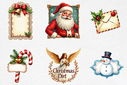 Vintage Christmas Labels Sublimation, an Illustration by CrexoraLab (Thumbnail 3 of 5)
