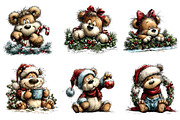 Christmas Bears Clipart, an Illustration by CreationArt (Thumbnail 5 of 5)
