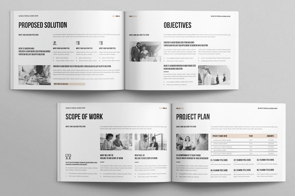 Business Proposal Template Landscape, a Brochure Template by MassiveCreator (Photo 3 of 8)