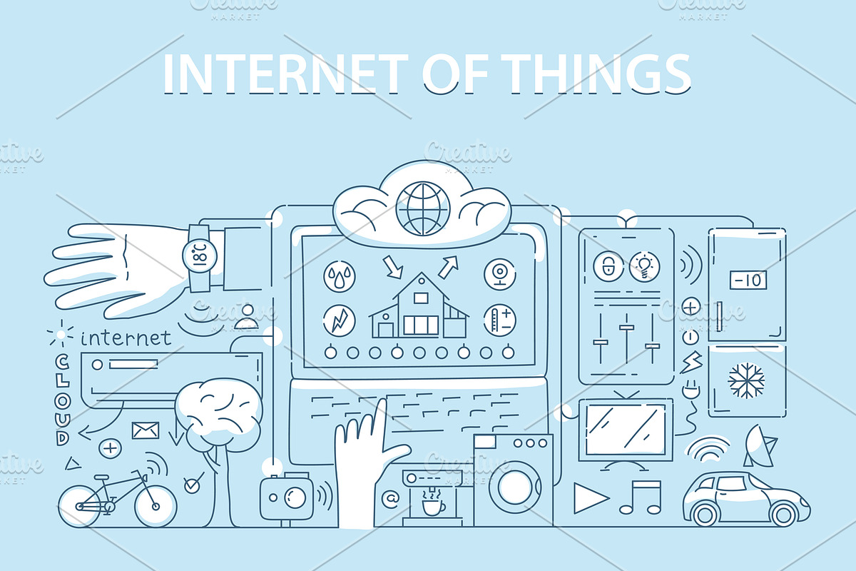 Internet of things, a Technology Illustration by Maksimkostenko