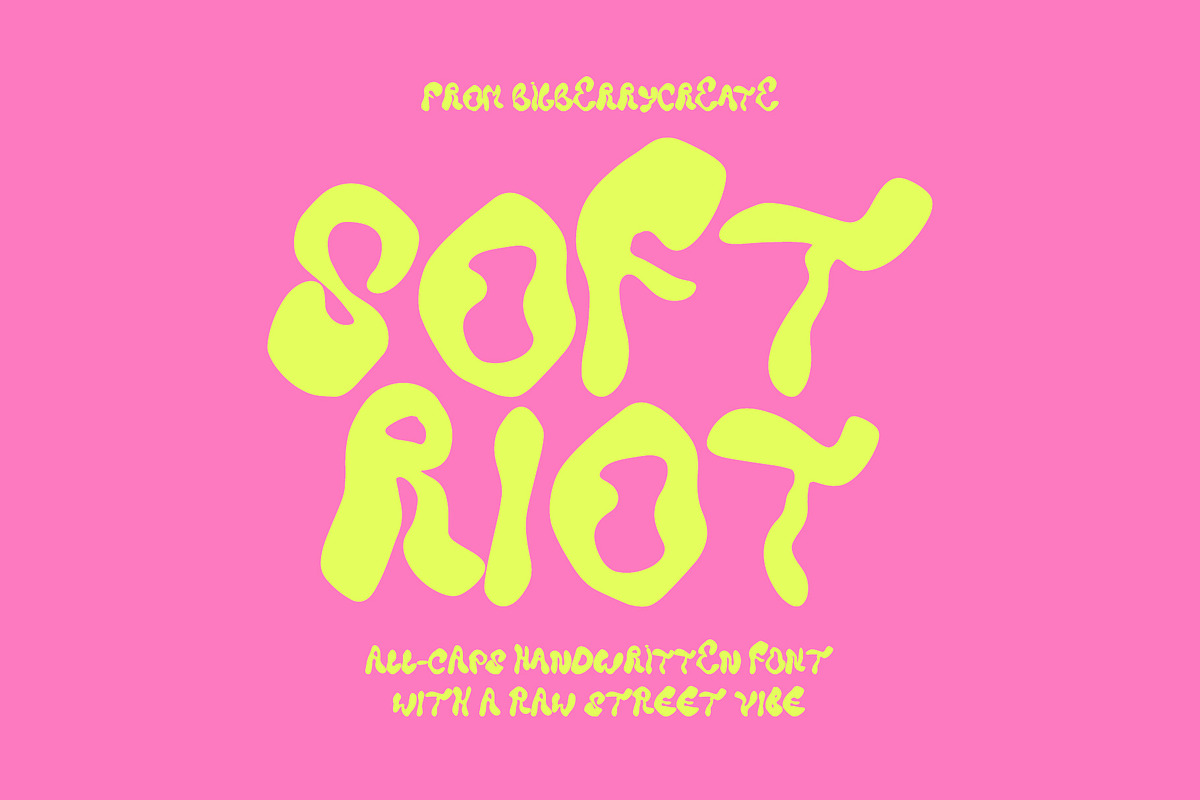 Soft Riot Typeface Chaotic Sans, a Sans Serif Font by BilberryCreates