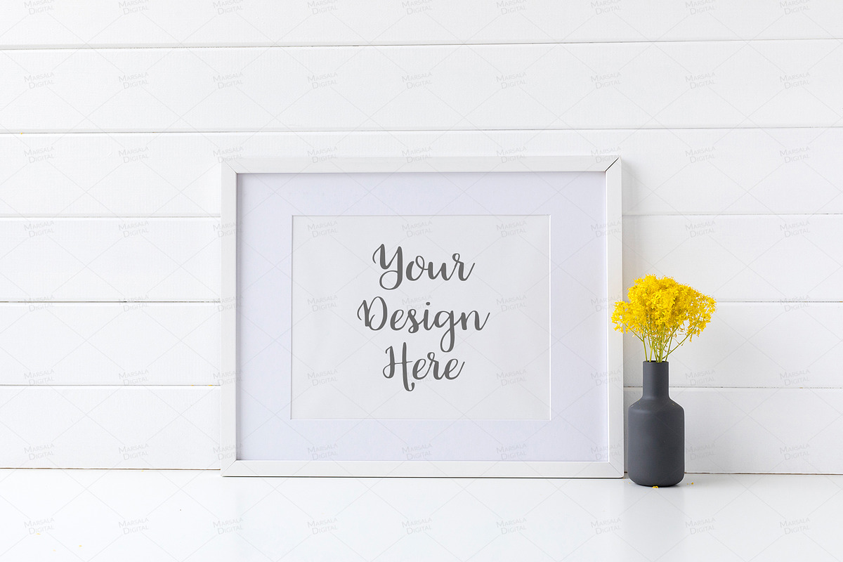 White Frame Mockup Bundle Set of 10, a Print Template by Marsala Digital (Photo 7 of 11)