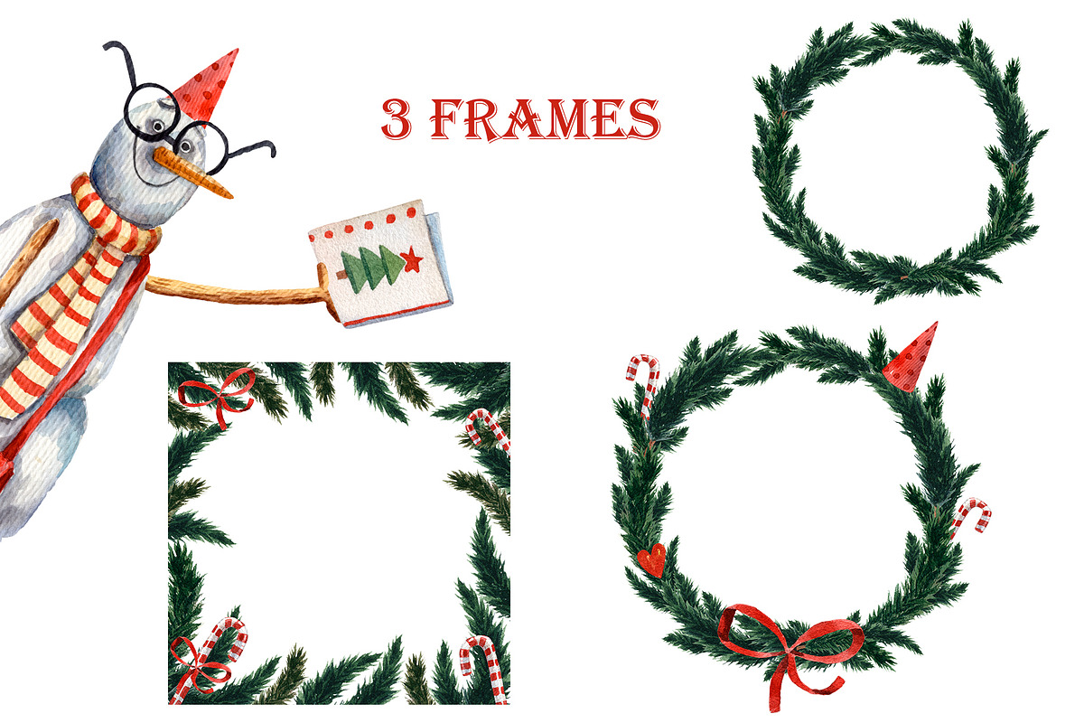Christmas Friends - Watercolor Set, an Animal Illustration by Mashamashastu (Photo 7 of 11)