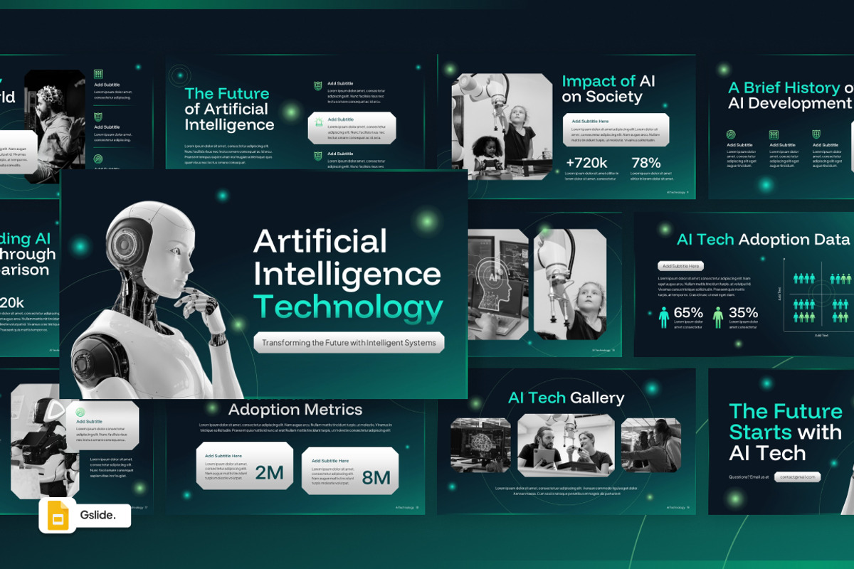 AI Technology Google Slides, a Presentation Template by Loin Studio (Photo 1 of 4)