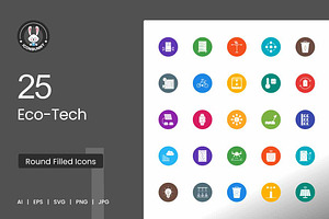 Eco-Tech Round Filled Icons, an Icon by IconBunny