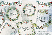 Watercolor collection Green Winter, a Decorative Illustration by RushkinaAntonina (Thumbnail 4 of 8)