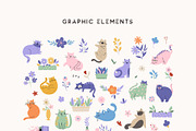 Cats and Flowers Illustrations, an Animal Illustration by AlekseliArt (Thumbnail 3 of 11)