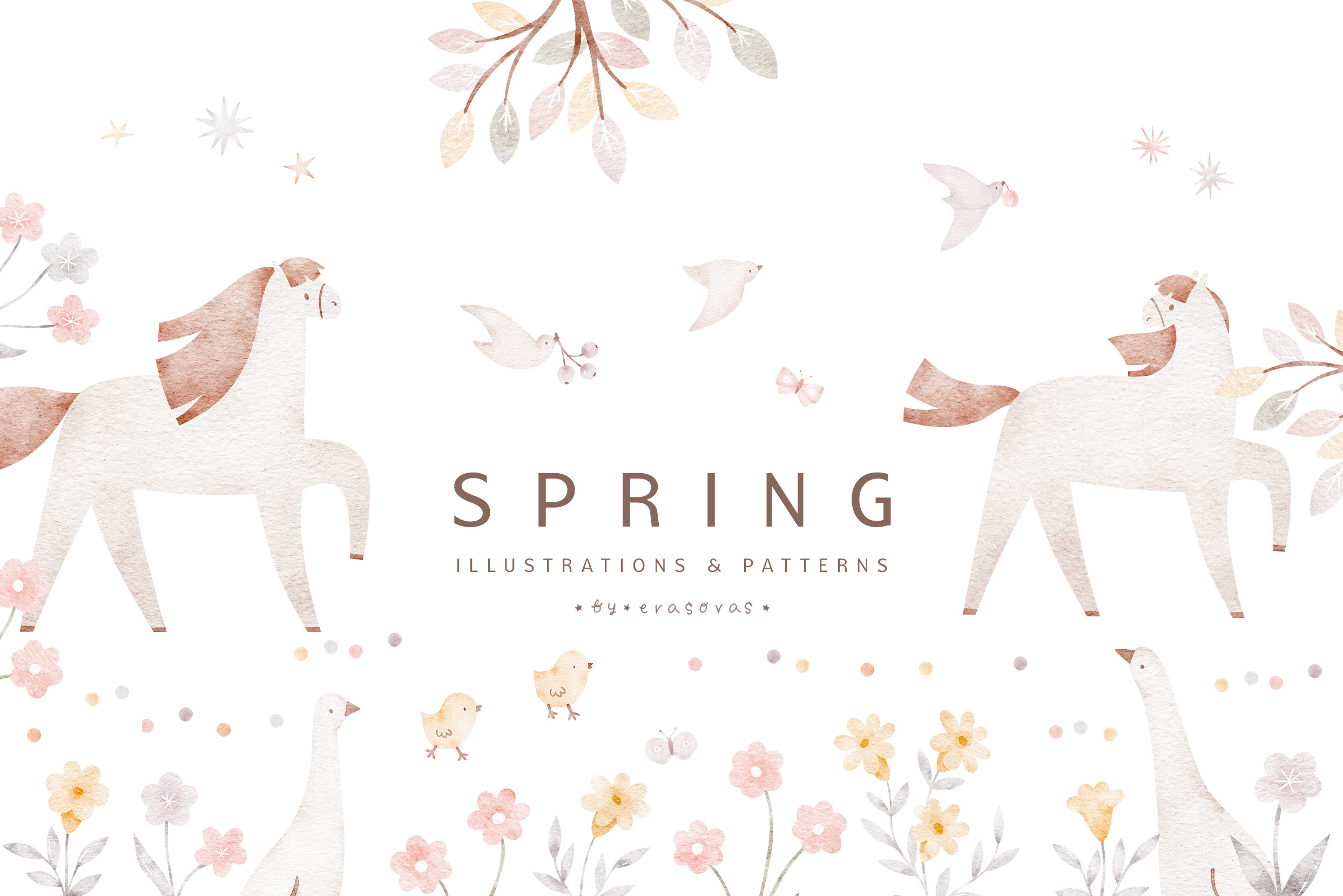 SPRING illustrations&patterns, an Object Illustration by erasovas