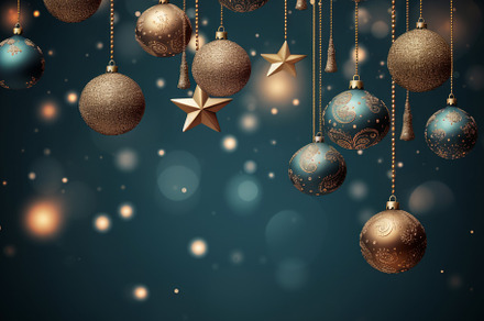 Christmas holidays background with Christmas balls, a Holiday Photo by Natalia Klenova's Shop