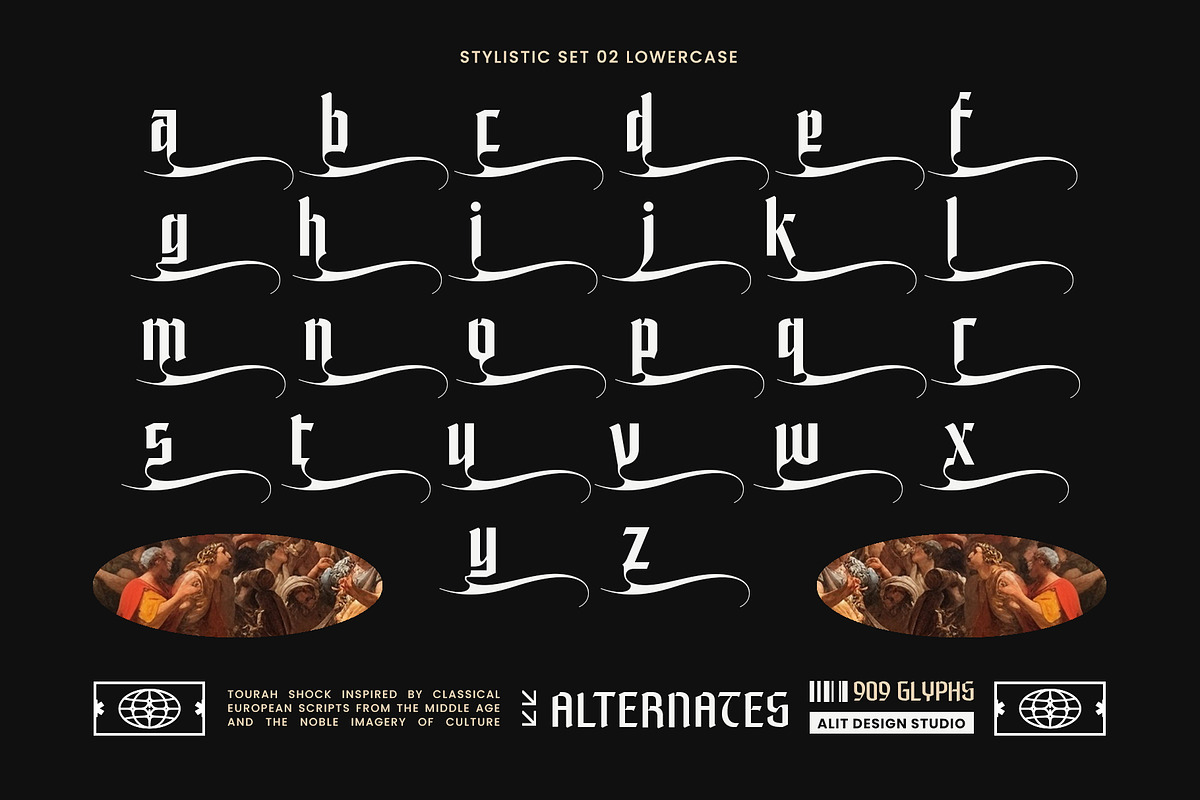 Tourah Shock Typeface, a Blackletter Font by alit design (Photo 8 of 17)