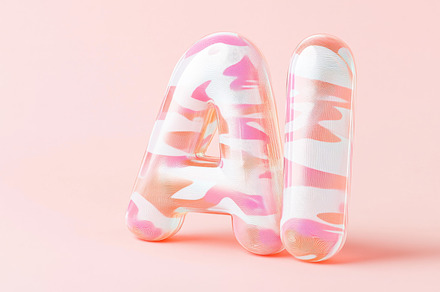 Multicolored shapes forming word AI on soft pastel background, a Photo by Dvoevnore photos
