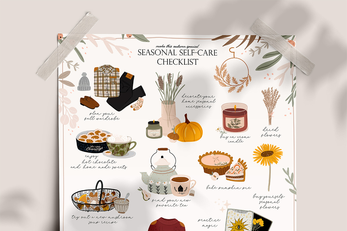 Autumn daily self-care routine, a Seasonal Illustration by Ruslana Lubenets (Photo 7 of 13)