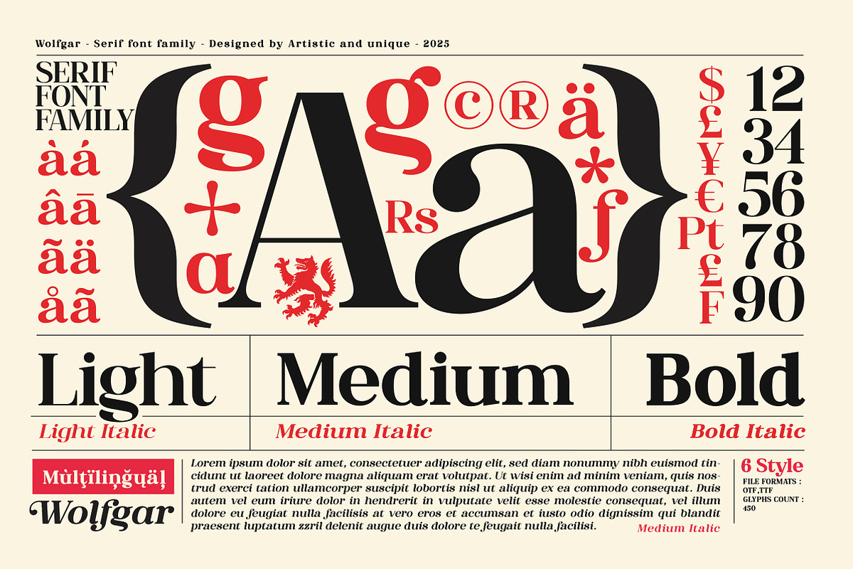 Wolfgar - Serif Font Family, a Serif Font by Artistic & Unique (Photo 6 of 15)