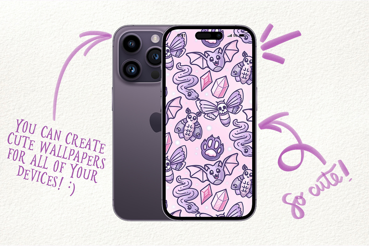 Kawaii Witch  Seamless  patterns, a Pattern Graphic by Sonch' s Curiosities (Photo 3 of 3)