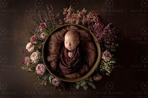 Newborn Flowers Digital Backdrop