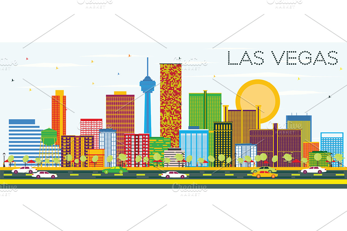 Las Vegas Skyline, a Person Illustration by Booblgum