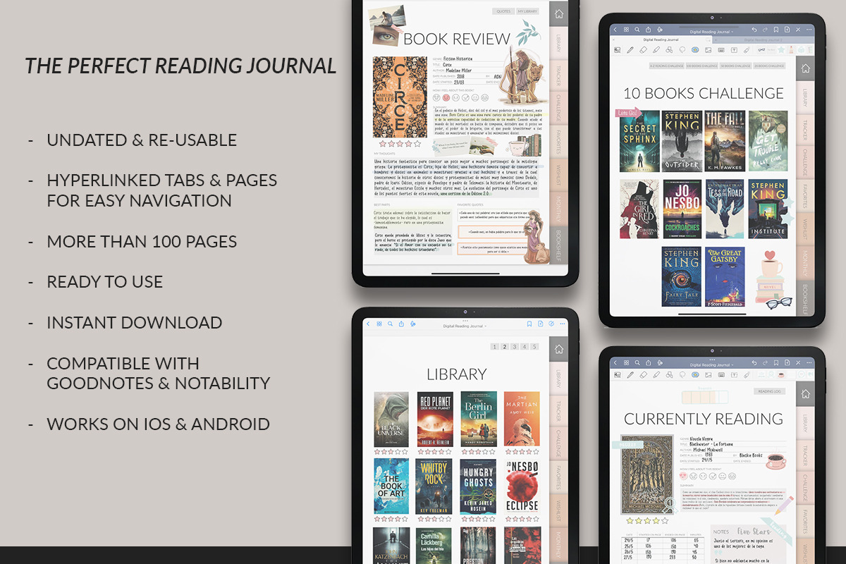 Digital Reading Journal for GoodNote, a Design Template by Planner Maison (Photo 5 of 5)