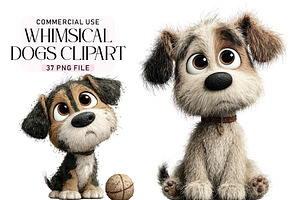 Cute Watercolor Dogs PNG Clipart, an Illustration by Daily.Designs