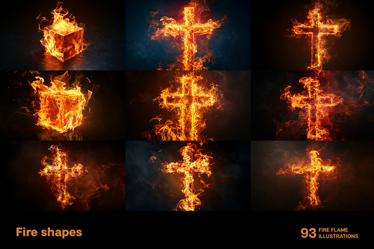 Fire shapes. Collection, an Object Graphic by Handmadefont