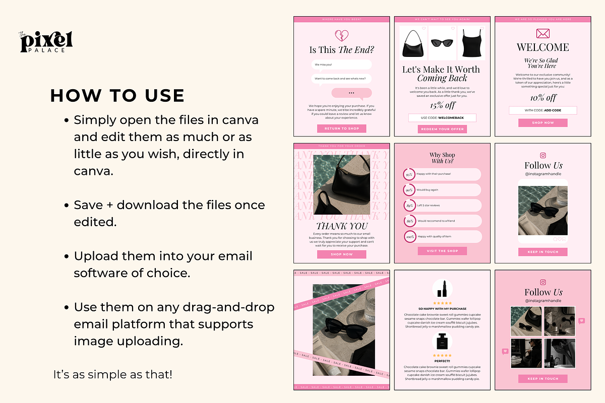 Canva Email Automation Templates, an Email Template by The Pixel Palace (Photo 5 of 10)