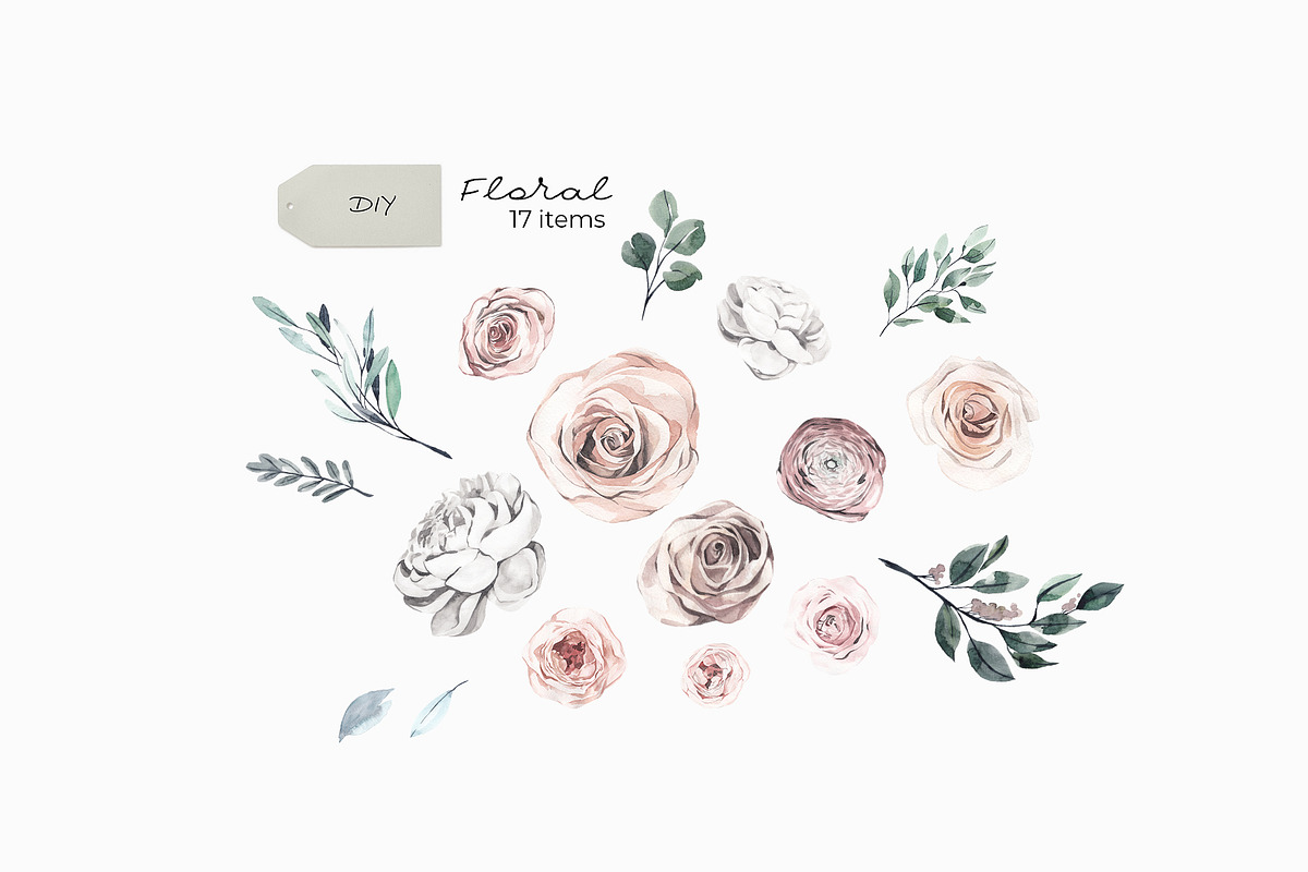 -50% MODERN BOHO: watercolor floral, an Object Graphic by Lana Elanor (Photo 7 of 12)