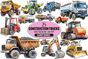 Construction Trucks Clipart Bundle, an Illustration by Pixels.Craft (Thumbnail 1 of 5)