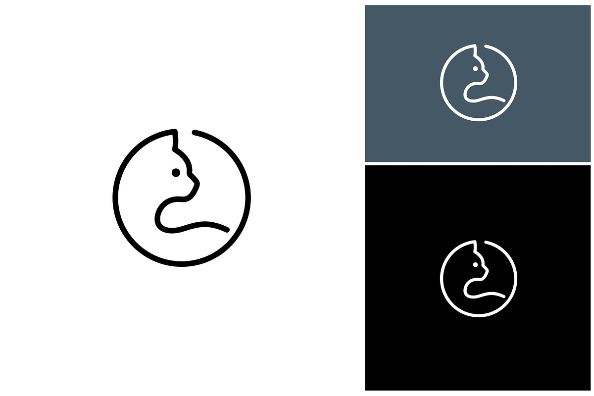 Cat Kitten Circle Line Logo, a Branding & Logo Template by ika trisiana